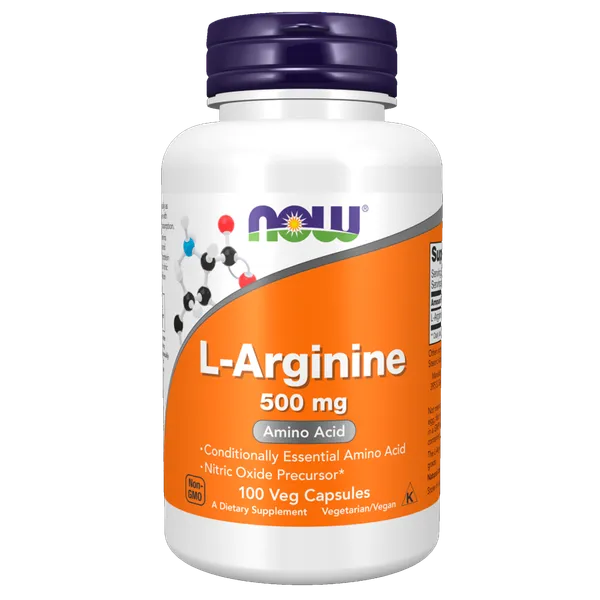 L-Arginina Amino Acids Now Foods 100 Cápsulas Vegetales 500Mg